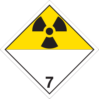 Radioactive materials Placard, Dangerous Goods class 7 Placard, radioactive yellow 7
