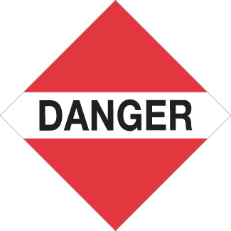 TDG Danger placard BC, Canadian danger placard, road danger placard, hazmat danger placard Alberta