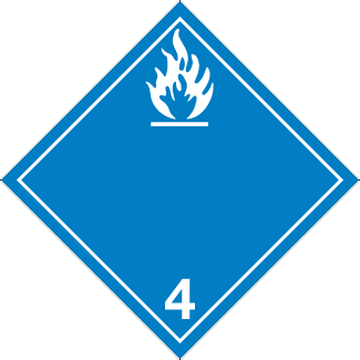 Dangerous when wet Placard, Dangerous Goods class 4.1 Placard, blue class 4 flammable diamond