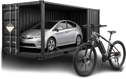 E-bike shipping papers - car and e-bike containing batteries and fuel loaded in a shipping container for export
