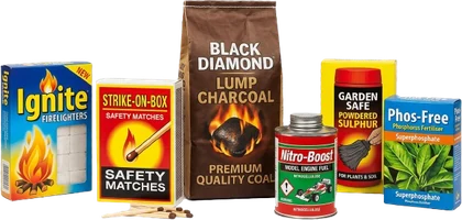 Flammable solids packaging - matches, charcoal, solid fuels and resin products prepared for transport