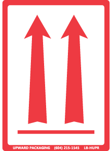 Orientation Arrow label, this side up arrow label, orientation label combination packages, red orientation arrows