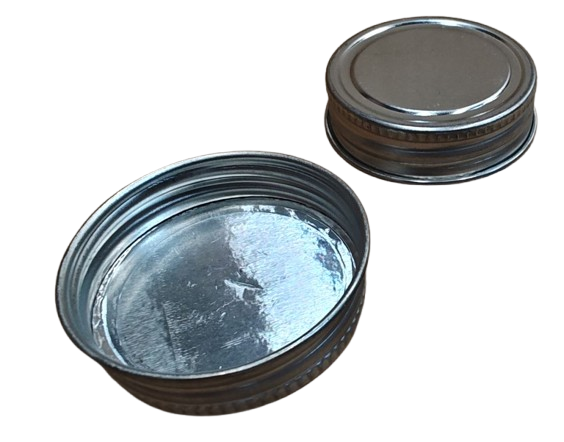1 1/4" Alpha Cap (AC-C02FA) - metal screw cap with sealing liner for 16 oz / pint F-style tins 1 1/4" Alpha lid for F-style tins, part no. AC-C02FA, metal screw cap with sealing liner