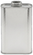 16 oz. / pint F-Style Tin (IP-TF16A) - approx. 500mL tinplate steel can, 1 1/4" Alpha opening 16 oz / pint F-style tin, part no. IP-TF16A, rectangular tinplate steel can with 1 1/4" Alpha opening